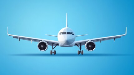 Obraz premium Skyward Journey: 3D Airplane on a Blue Horizon 