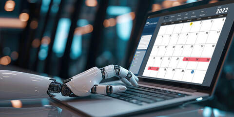 Calendar on computer software application for brisk schedule planning for personal organizer and online business