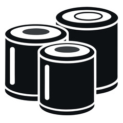  Metal Containers Stacked in a Simple Silhouette Design