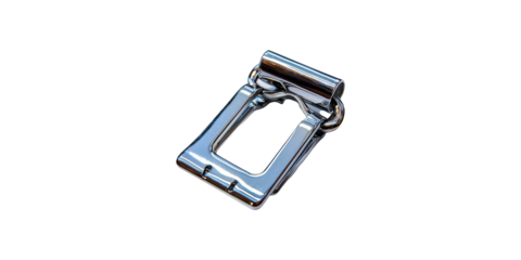 Metal clasp connector isolated on transparent background