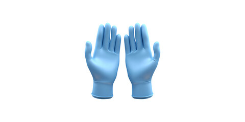 Obraz premium Pair of blue medical gloves isolated on transparent background
