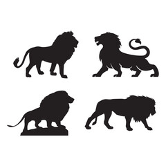 Powerful Lion King Silhouette Icons