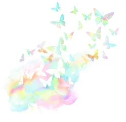 butterfly cloud, rainbow splash, aura, beauty, 
