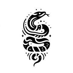 Obraz premium abstract snake tattoo, decoration isolated on white background