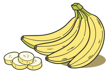  Photorealistic bananas, ripe yellow fruit, green stem, white background, studio lighting, high detail, macro photography, soft shadows, glossy skin texture, vibrant colors, food photography, minima