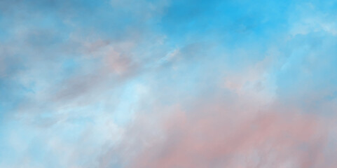 Abstract cloud sky watercolor digital art painting for texture dramatic sky summer heaven is colorful clearing good weather and beautiful background, dramatic fluffy summer clouds dusk sky background.