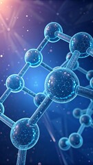 3D Molecular Structure in Blue for Science and Technology Concepts