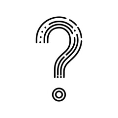 Question mark line icon logo vector flat illustration design. Question mark outline.