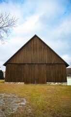 front view of a wooden barn in the Lower Austrian Waldviertel district