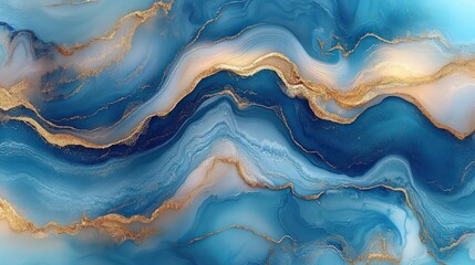 Obraz premium Blue gold marble texture, swirls, background, design