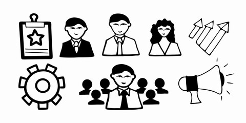 Fototapeta premium set of silhouettes of people