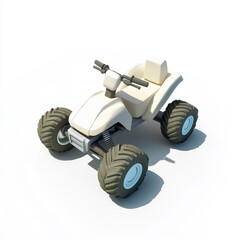 A 3D icon render of a quad bike  isolated on the white background