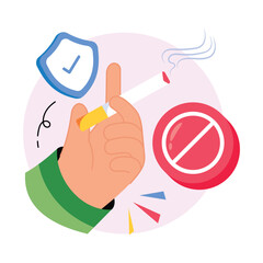 Smoking Cessation Concepts Style illustrations. EPS 10 File stock illustration