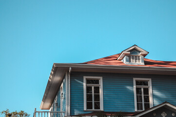 old house with blue sky