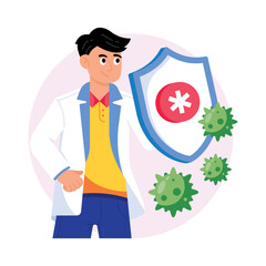 Virus Protection Concepts Style illustrations. EPS 10 File stock illustration