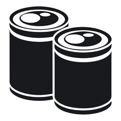  Metal Containers Stacked in a Simple Silhouette Design on a white background