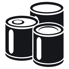  Metal Containers Stacked in a Simple Silhouette Design on a white backgroud