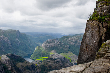 Hiking trail to Preikestolen, Stavanger, Norway.