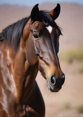 Fototapeta premium portrait of a brown horse