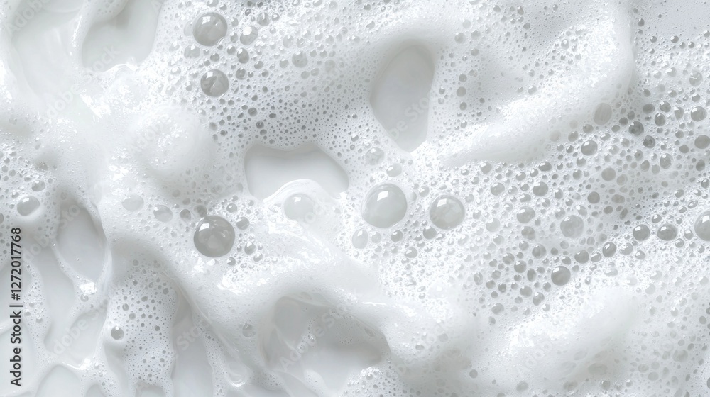 Poster delicate, white soap foam spills elegantly across the surface, creating a soothing, textured landsca