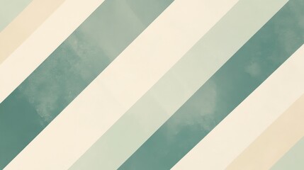 Diagonal stripes of teal beige and mint create pattern