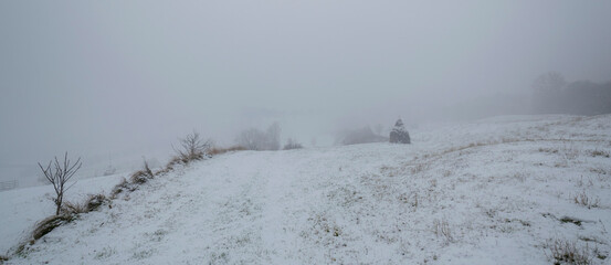 Winter landscape in Valeni village - Maramures county - Romania