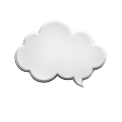 Fototapeta premium Cloud-shaped speech bubble isolated on white