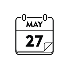 calender icon, 27 may icon with white background