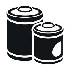 Silhouetted Food Cans, Different Sizes