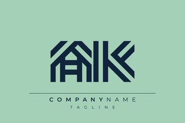 AK minimal line logo. Letter A and K vector line logo design.
