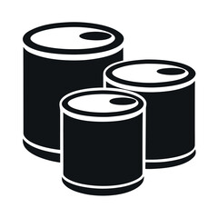 Silhouetted Food Cans, Different Sizes