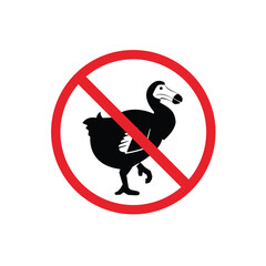  prohibited and dangerous signs. dodo danger. it is forbidden to bring dodo  © Artoniumw