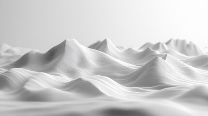 Fototapeta premium Abstract white textured mountain range under a bright light