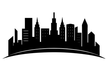 Naklejka premium Cityscape Silhouette on white background