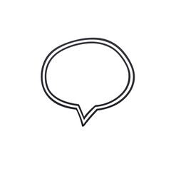 Fototapeta premium Minimalist thin-line speech bubble isolated on white