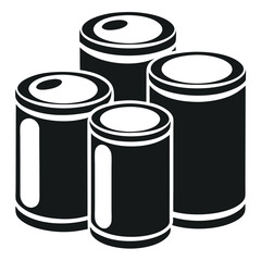 Silhouetted Food Cans, Different Sizes