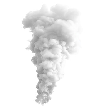 Smoke cloud effect isolated on white