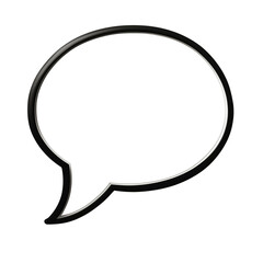 Speech bubble with black outline isolated on white