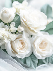Fototapeta premium wedding bouquet of white roses