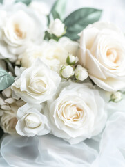 wedding bouquet of white roses