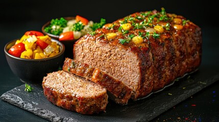 This delicious meal features grilled pork chops with vegetables and rice