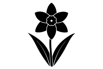 Beautiful flower vector icon silhouette illustration.