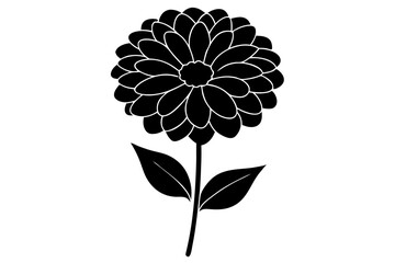 Beautiful flower vector icon silhouette illustration.