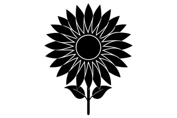 Fototapeta premium Beautiful flower vector icon silhouette illustration.