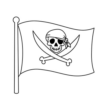 recommend clip art: pirate flag sketch 