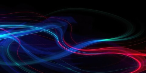 Fototapeta premium Dynamic swirls of dark neon colors creating an abstract background, backdrop, digital, vivid