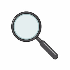 Magnifying Glass Icon for Search, Discovery, and Analysis – Vector Illustration