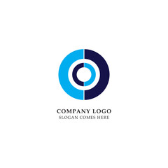 Modern Abstract Circular Logo Design in Blue and Dark Navy Colors  abstract logo design