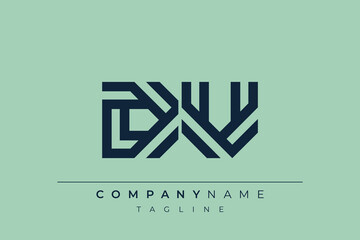 DV minimal line logo. Letter D and V vector line logo design.
