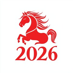 Red horse illustration symbolizing the year 2026 in chinese zodiac